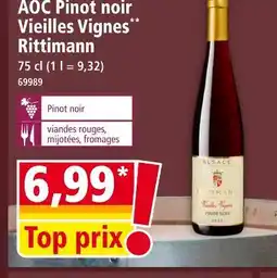 Norma Rittmann AOC Pinot noir Vieilles Vignes offre