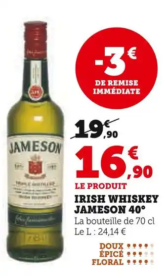U Express JAMESON Irish whiskey 40° offre