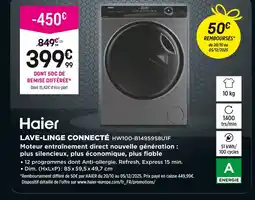 Pulsat Haier Lave-linge connecté offre