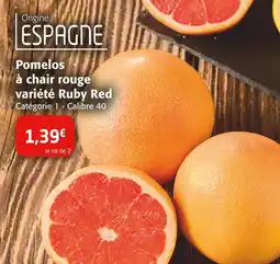 Colruyt Pomelos à chair rouge variété Ruby Red offre