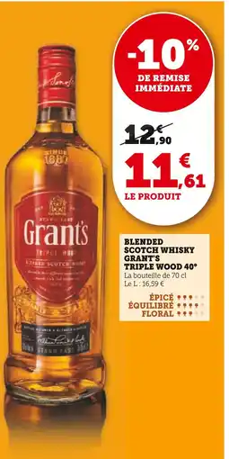 U Express GRANT'S Blended Scotch Whisky Triple Wood 40° offre