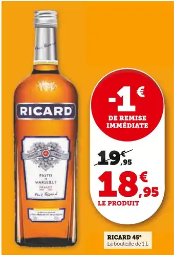 U Express RICARD 45° Pastis de Marseille offre
