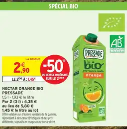 Intermarché Express PRESSADE Nectar orange bio offre