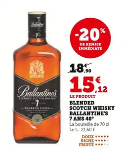 U Express BALLANTINE'S Blended Scotch Whisky 7 ans 40° offre