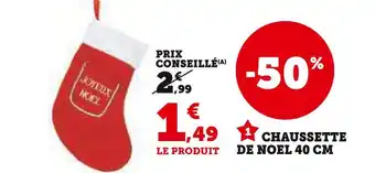 Super U Chaussette de noël 40 cm offre