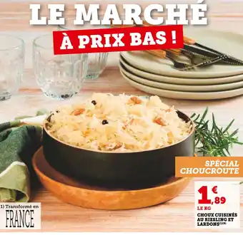 Super U Choux cuisinés au riesling et lardons offre