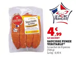 Super U Saucisse fumée véritable offre