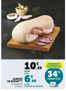 Super U Langue de boeuf offre