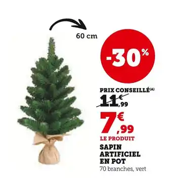 Super U Sapin artificiel en pot offre