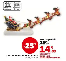 Super U Traineau du Père Noël LED offre