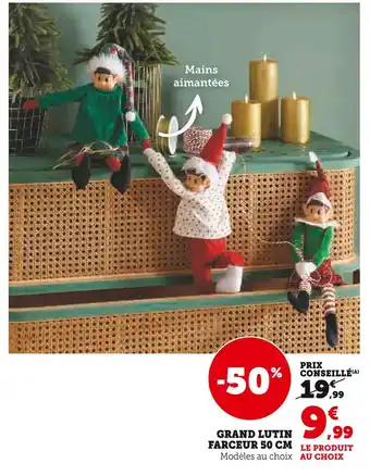 Super U Grand Lutin Farceur 50 cm offre