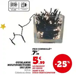 Super U 192 LEDS Guirlande multifonctions offre