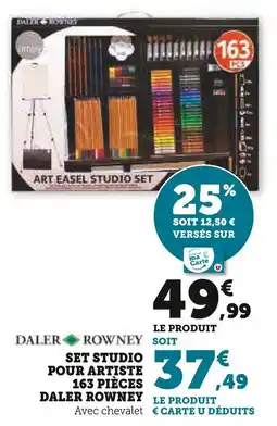 Super U DALER ROWNEY Set studio pour artiste 163 pièces offre
