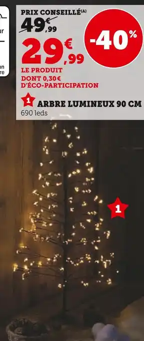 Super U Arbre lumineux 90 cm offre