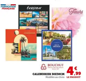 Super U Bouchut Calendrier 30x30cm offre
