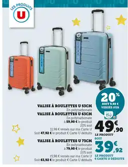 Super U U Valise à roulettes u 53cm offre