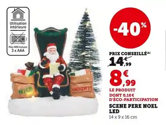 Super U Scene Pere Noel LED offre