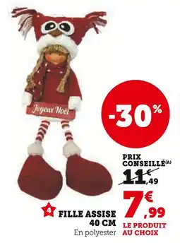 Super U Fille assise 40 cm offre