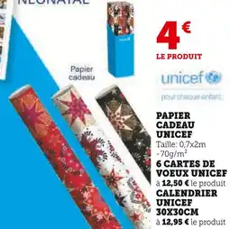 Super U UNICEF Papier cadeau offre