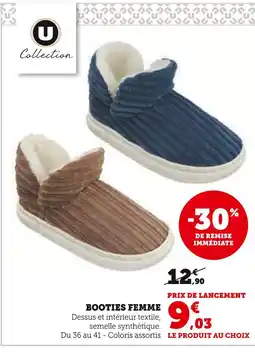 Super U U COLLECTION Booties Femme offre