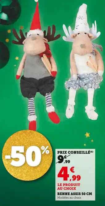 Super U Renne assis 50 cm offre