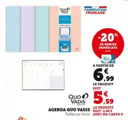 Super U Quo Vadis Agenda offre