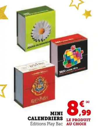 Super U PLAY BAC Mini calendriers offre