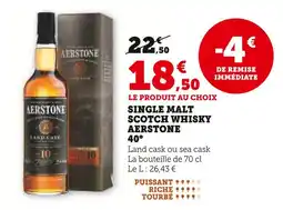 Super U AERSTONE Single Malt Scotch Whisky 40° offre