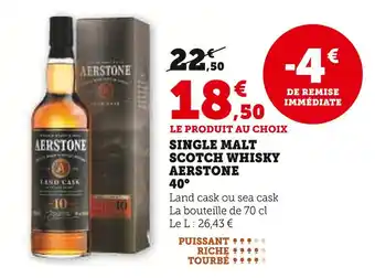 Super U AERSTONE Single Malt Scotch Whisky 40° offre
