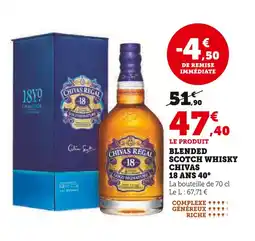 Super U CHIVAS Blended Scotch Whisky 8 Ans 40° offre