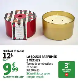 Auchan La bougie parfumée 3 mèches offre