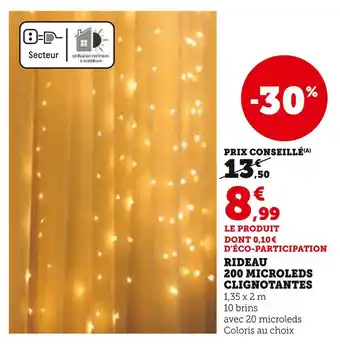 Super U Rideau 200 microleds clignotantes offre
