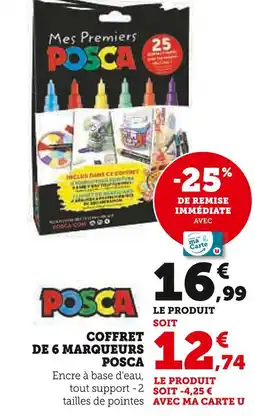 Super U POSCA Coffret de 6 marqueurs POSCA offre