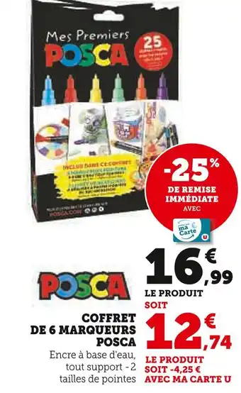 Super U POSCA Coffret de 6 marqueurs POSCA offre