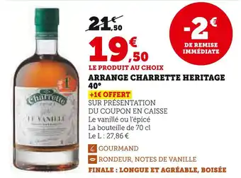 Super U CHARRETTE Arrange Heritage 40° offre