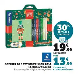 Super U Pilot Coffret de 5 stylos Frixion Ball + 2 Frixion Light offre