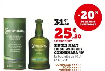 Super U CONNEMARA Single Malt Irish Whiskey offre
