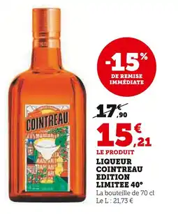 Super U COINTREAU Liqueur Cointreau Edition Limitée 40° offre