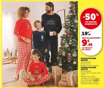 Super U Pyjama polaire enfant offre
