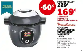 Super U MOULINEX Cookeo+ Multicuiseur Intelligent 1600W offre