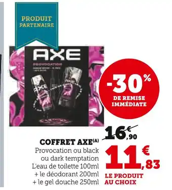 Super U AXE Coffret Provocation ou Black ou Dark Temptation offre