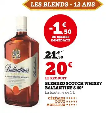 Super U Ballantine's Blended Scotch Whisky 40° offre