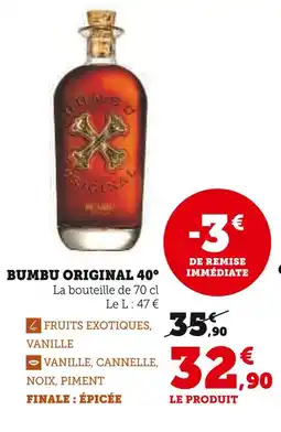 Super U IMMÉDIATEBUMBU ORIGINAL 40° offre