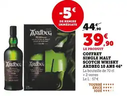 Super U ARDBEG Coffret Single Malt Scotch Whisky 10 Ans 46° offre