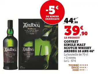 Super U ARDBEG Coffret Single Malt Scotch Whisky 10 Ans 46° offre