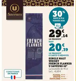 Super U U Saveurs Single Malt Whisky French Flanker offre