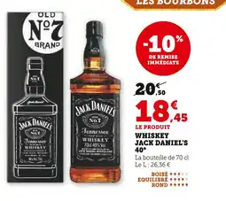 Super U JACK DANIEL'S Whiskey 40° offre