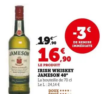 Super U JAMESON Irish Whiskey 40° offre
