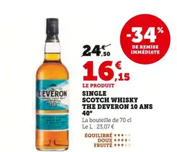 Super U THE DEVERON Single Scotch Whisky The Deveron 10 Ans 40° offre