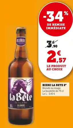 Super U LA BETE Biere 8° offre